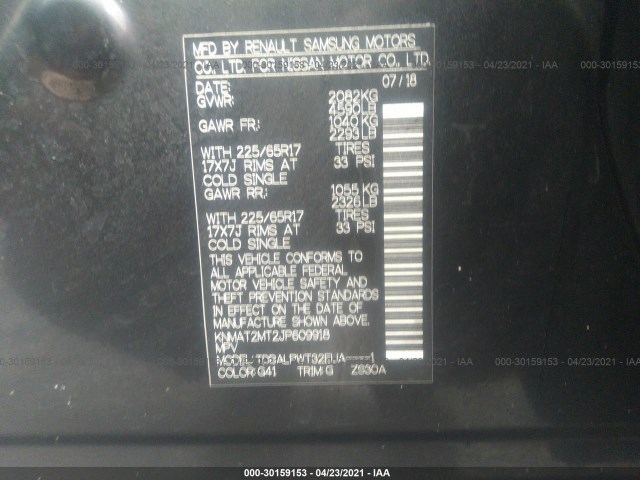 Photo 8 VIN: KNMAT2MT2JP609918 - NISSAN ROGUE 