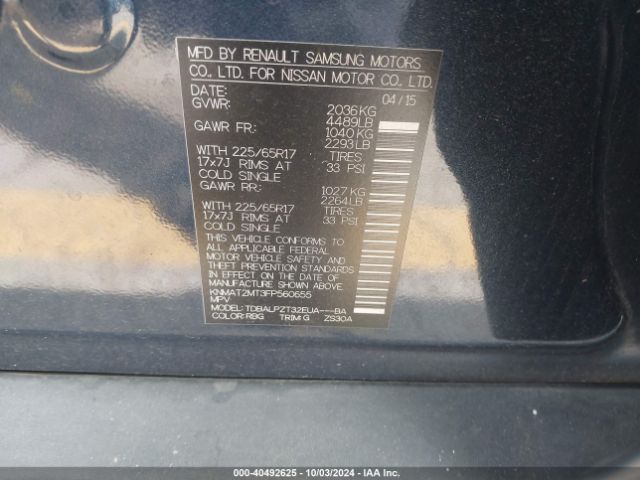 Photo 8 VIN: KNMAT2MT3FP560655 - NISSAN ROGUE 