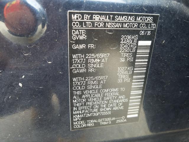 Photo 9 VIN: KNMAT2MT3GP715531 - NISSAN ROGUE S 