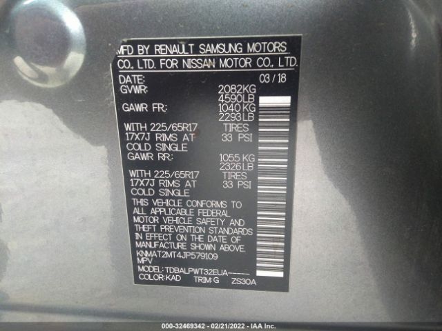 Photo 8 VIN: KNMAT2MT4JP579109 - NISSAN ROGUE 