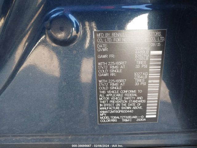 Photo 8 VIN: KNMAT2MT6GP600440 - NISSAN ROGUE 