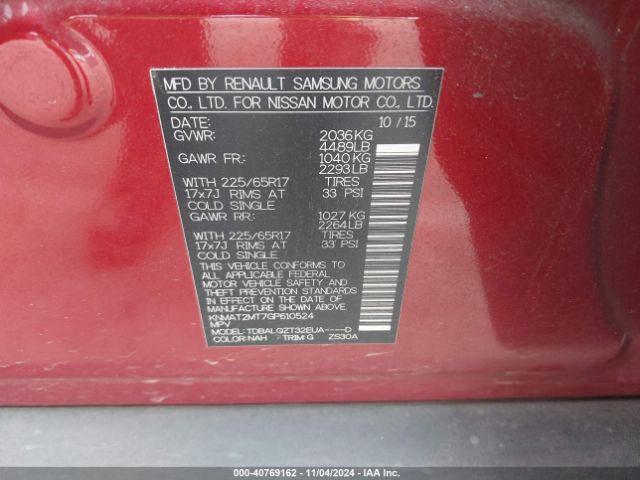 Photo 8 VIN: KNMAT2MT7GP610524 - NISSAN ROGUE 