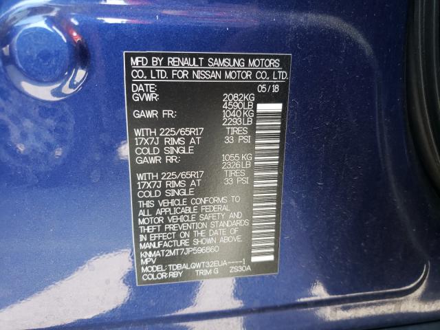 Photo 9 VIN: KNMAT2MT7JP596860 - NISSAN ROGUE 