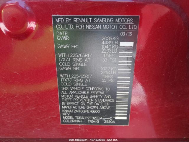 Photo 8 VIN: KNMAT2MT8GP676600 - NISSAN ROGUE 