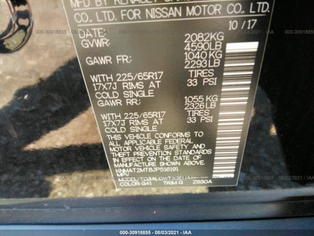 Photo 8 VIN: KNMAT2MT8JP516191 - NISSAN ROGUE 