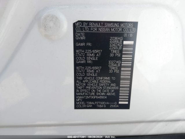 Photo 8 VIN: KNMAT2MT9GP648904 - NISSAN ROGUE 