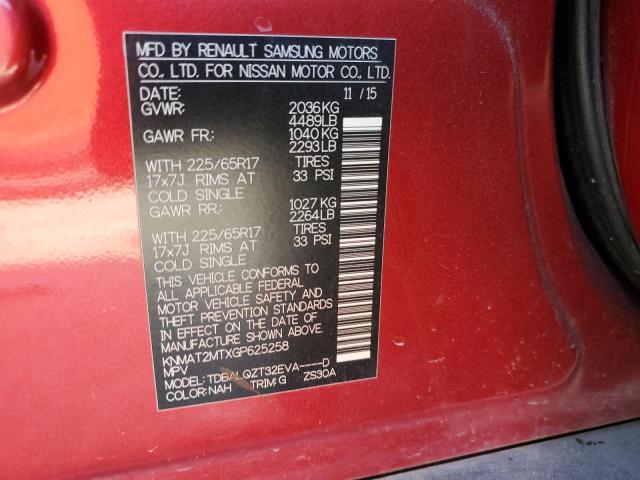 Photo 12 VIN: KNMAT2MTXGP625258 - NISSAN ROGUE S 