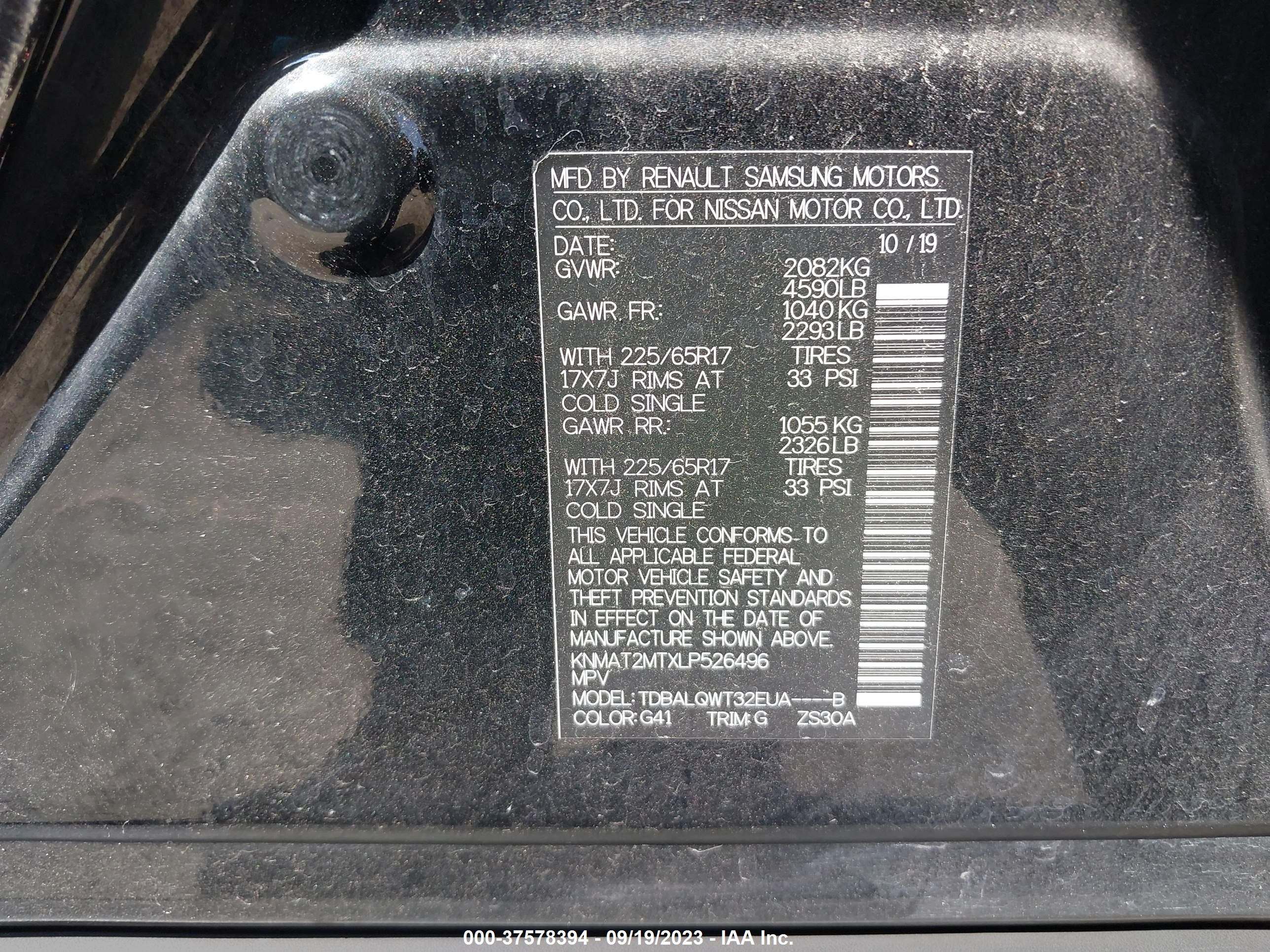 Photo 8 VIN: KNMAT2MTXLP526496 - NISSAN ROGUE 