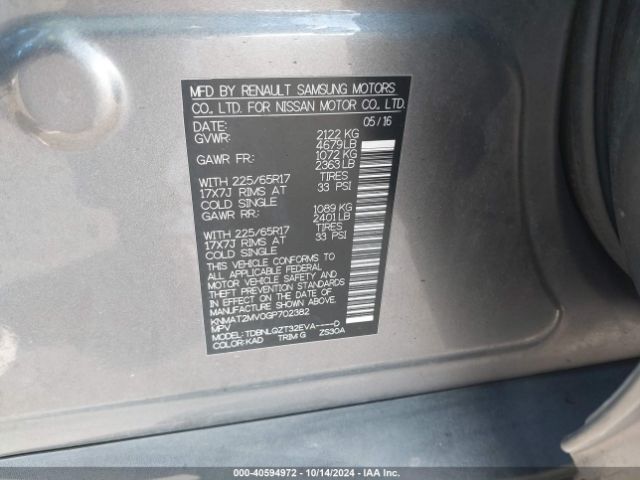 Photo 8 VIN: KNMAT2MV0GP702382 - NISSAN ROGUE 