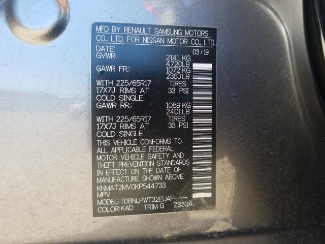 Photo 9 VIN: KNMAT2MV0KP544733 - NISSAN ROGUE 