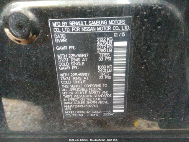 Photo 8 VIN: KNMAT2MV1FP532743 - NISSAN ROGUE 