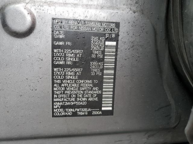 Photo 11 VIN: KNMAT2MV1KP511420 - NISSAN ROGUE 