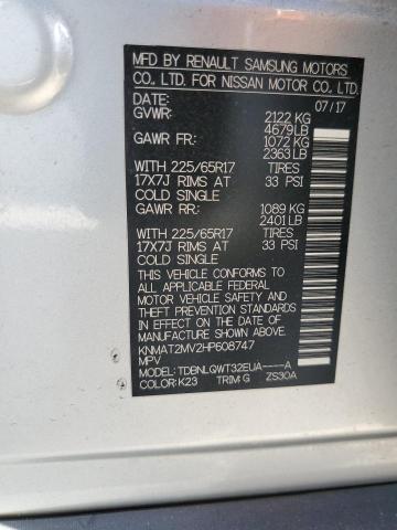 Photo 12 VIN: KNMAT2MV2HP608747 - NISSAN ROGUE 