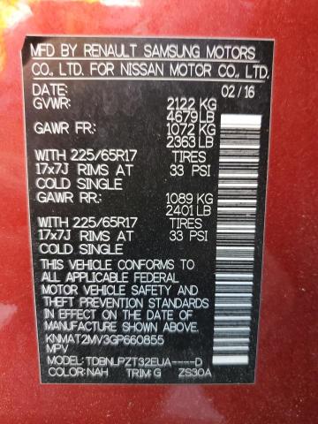 Photo 12 VIN: KNMAT2MV3GP660855 - NISSAN ROGUE S 