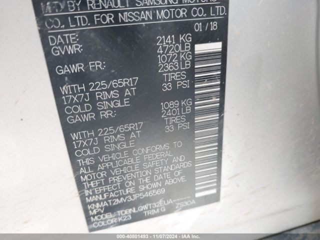 Photo 8 VIN: KNMAT2MV3JP546569 - NISSAN ROGUE 