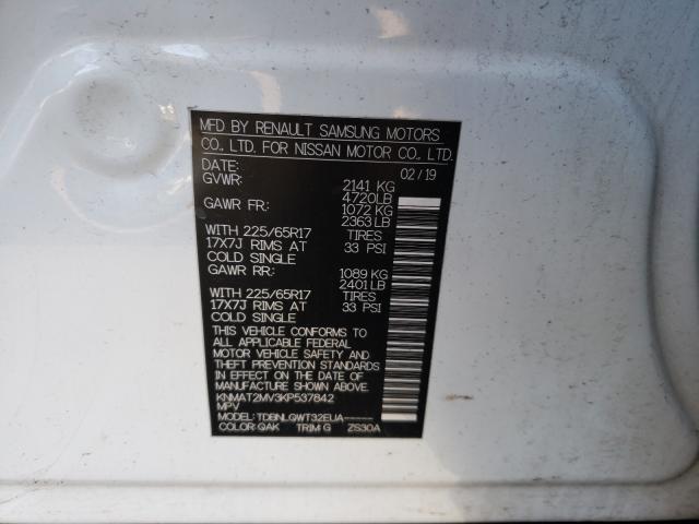 Photo 9 VIN: KNMAT2MV3KP537842 - NISSAN ROGUE S 