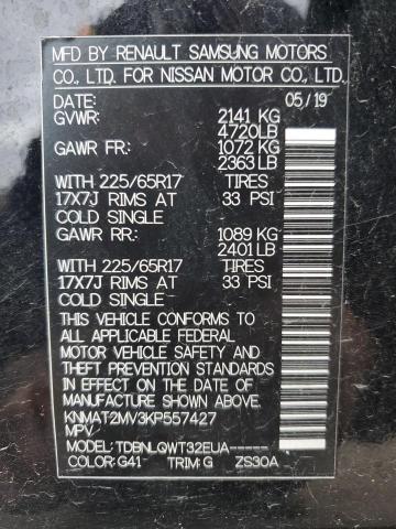 Photo 12 VIN: KNMAT2MV3KP557427 - NISSAN ROGUE S 