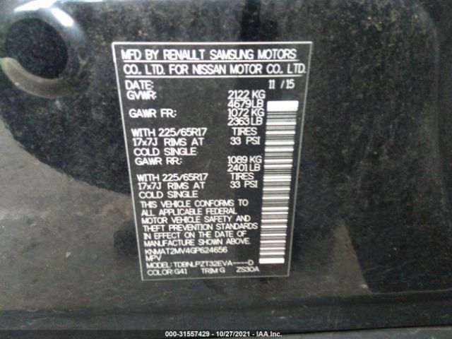 Photo 8 VIN: KNMAT2MV4GP624656 - NISSAN ROGUE 