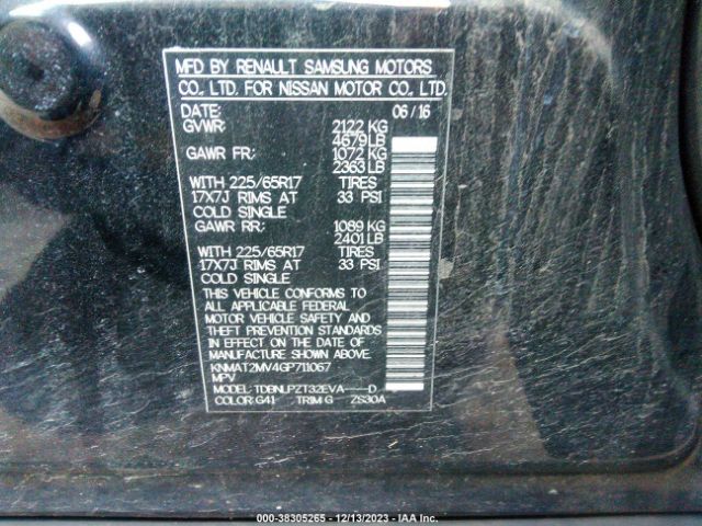 Photo 8 VIN: KNMAT2MV4GP711067 - NISSAN ROGUE 