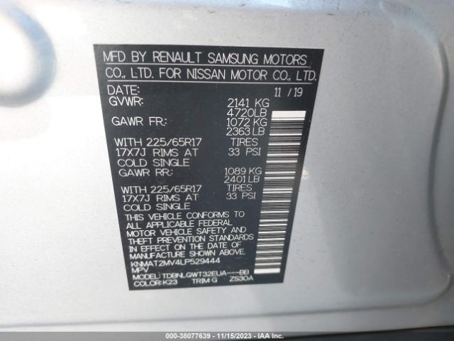 Photo 8 VIN: KNMAT2MV4LP529444 - NISSAN ROGUE 