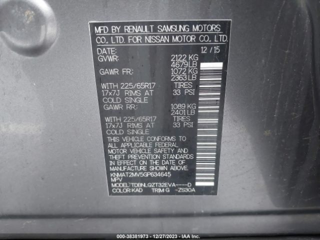 Photo 8 VIN: KNMAT2MV5GP634645 - NISSAN ROGUE 