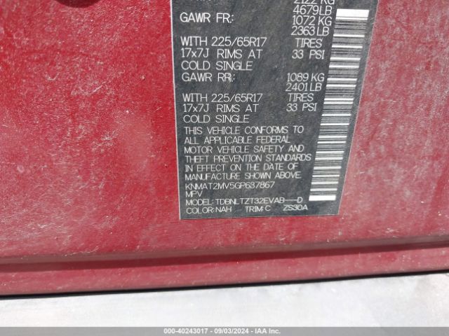 Photo 8 VIN: KNMAT2MV5GP637867 - NISSAN ROGUE 