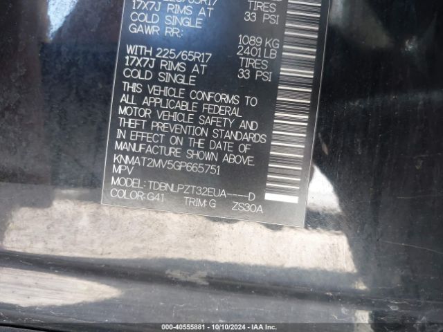 Photo 8 VIN: KNMAT2MV5GP665751 - NISSAN ROGUE 