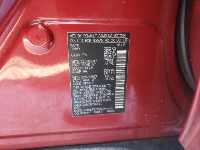 Photo 9 VIN: KNMAT2MV5GP704211 - NISSAN ROGUE S 