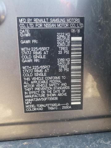 Photo 9 VIN: KNMAT2MV5GP735636 - NISSAN ROGUE S 