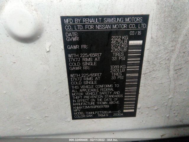 Photo 8 VIN: KNMAT2MV6GP669789 - NISSAN ROGUE 