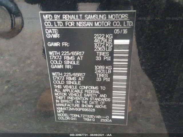 Photo 8 VIN: KNMAT2MV6GP696328 - NISSAN ROGUE 