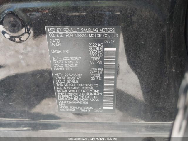 Photo 8 VIN: KNMAT2MV6HP611831 - NISSAN ROGUE 