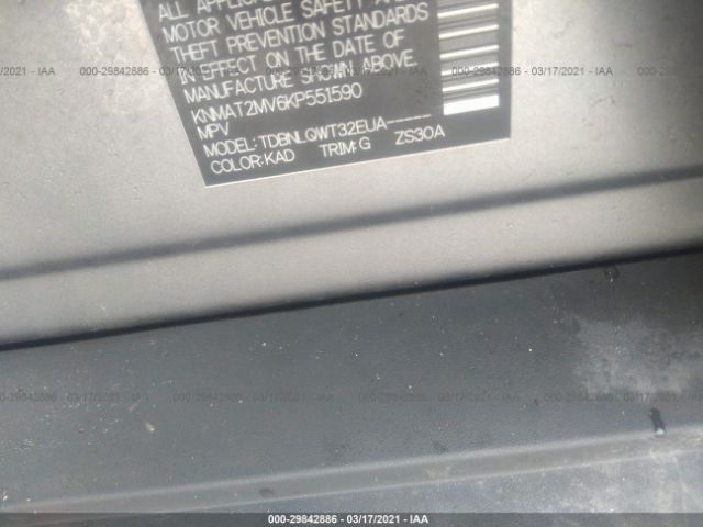 Photo 8 VIN: KNMAT2MV6KP551590 - NISSAN ROGUE 