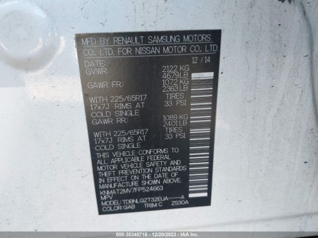 Photo 8 VIN: KNMAT2MV7FP524663 - NISSAN ROGUE 