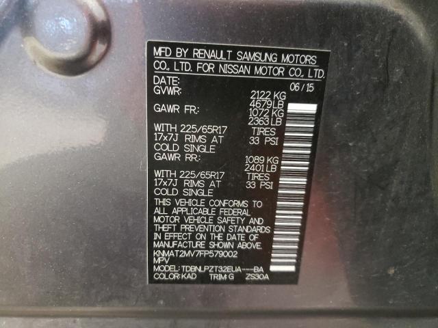 Photo 13 VIN: KNMAT2MV7FP579002 - NISSAN ROGUE S 