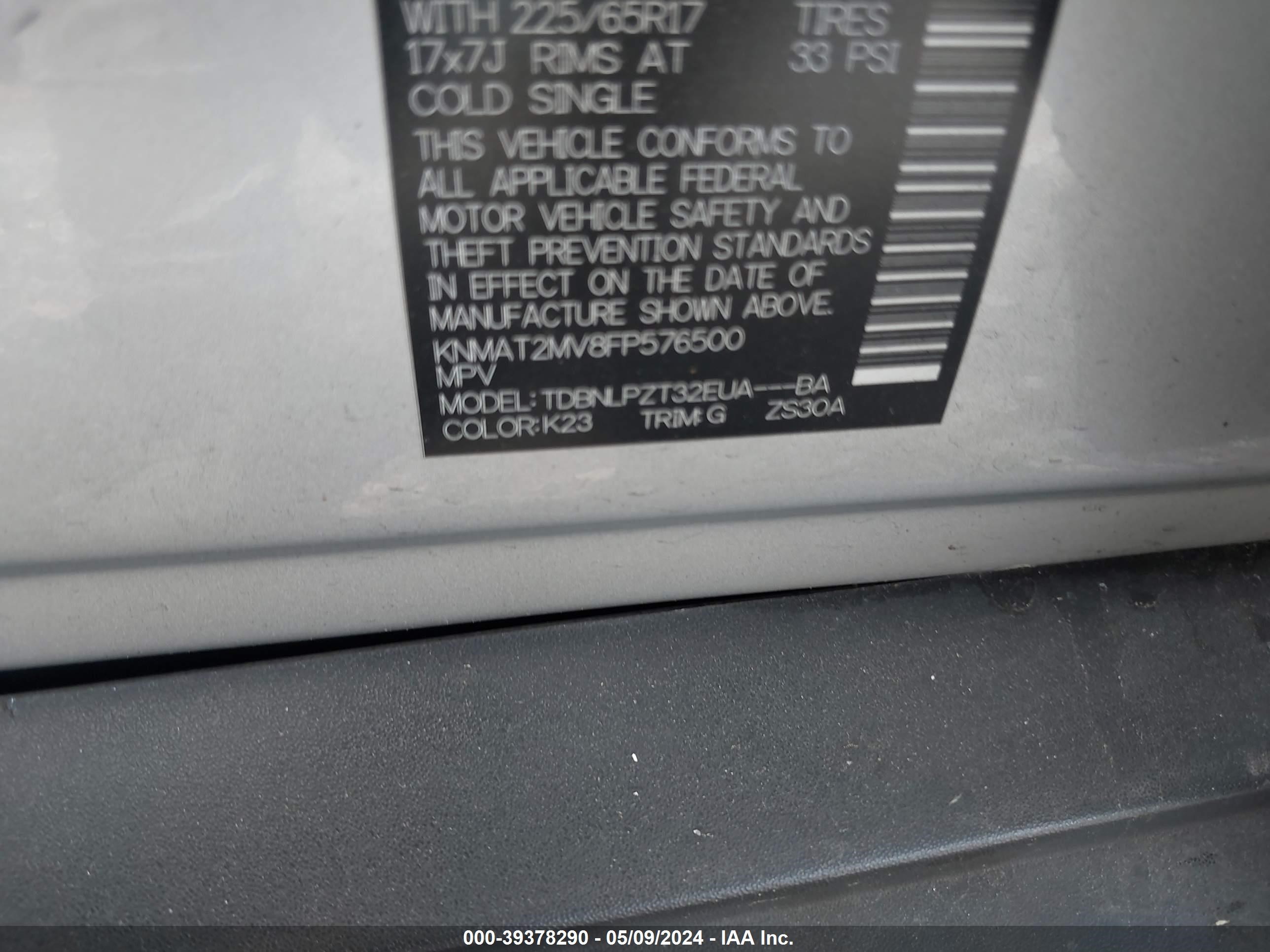 Photo 8 VIN: KNMAT2MV8FP576500 - NISSAN ROGUE 