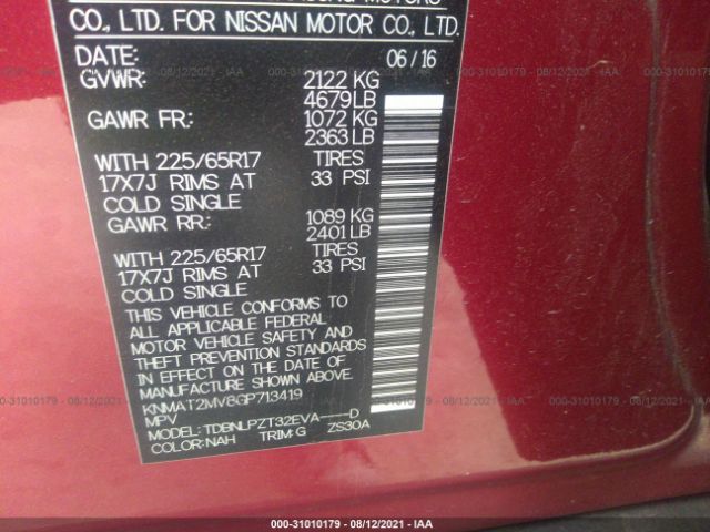 Photo 8 VIN: KNMAT2MV8GP713419 - NISSAN ROGUE 