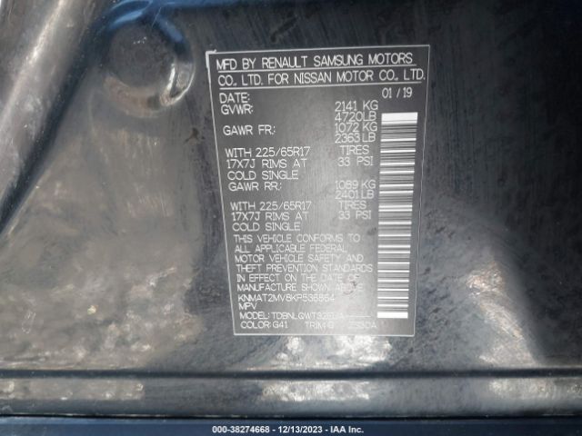 Photo 8 VIN: KNMAT2MV8KP536864 - NISSAN ROGUE 