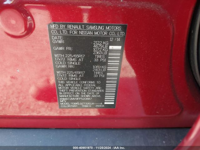 Photo 8 VIN: KNMAT2MV9FP520887 - NISSAN ROGUE 