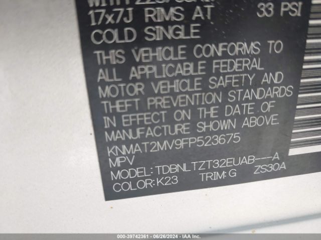 Photo 8 VIN: KNMAT2MV9FP523675 - NISSAN ROGUE 