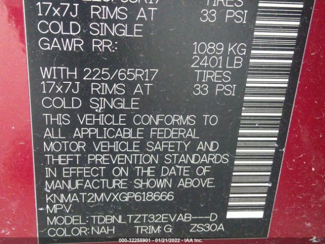 Photo 8 VIN: KNMAT2MVXGP618666 - NISSAN ROGUE 