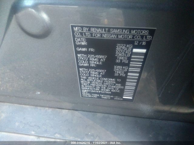 Photo 8 VIN: KNMAT2MVXHP537894 - NISSAN ROGUE 