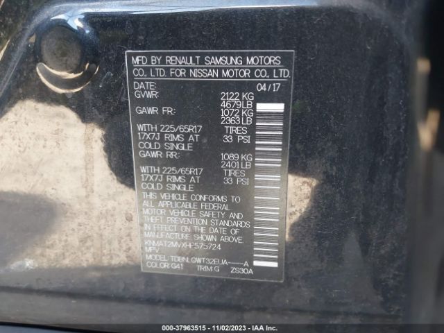 Photo 8 VIN: KNMAT2MVXHP575724 - NISSAN ROGUE 