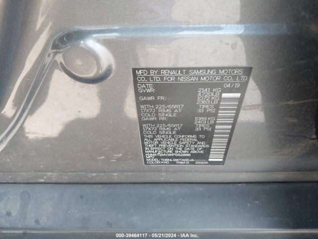 Photo 8 VIN: KNMAT2MVXKP552886 - NISSAN ROGUE 