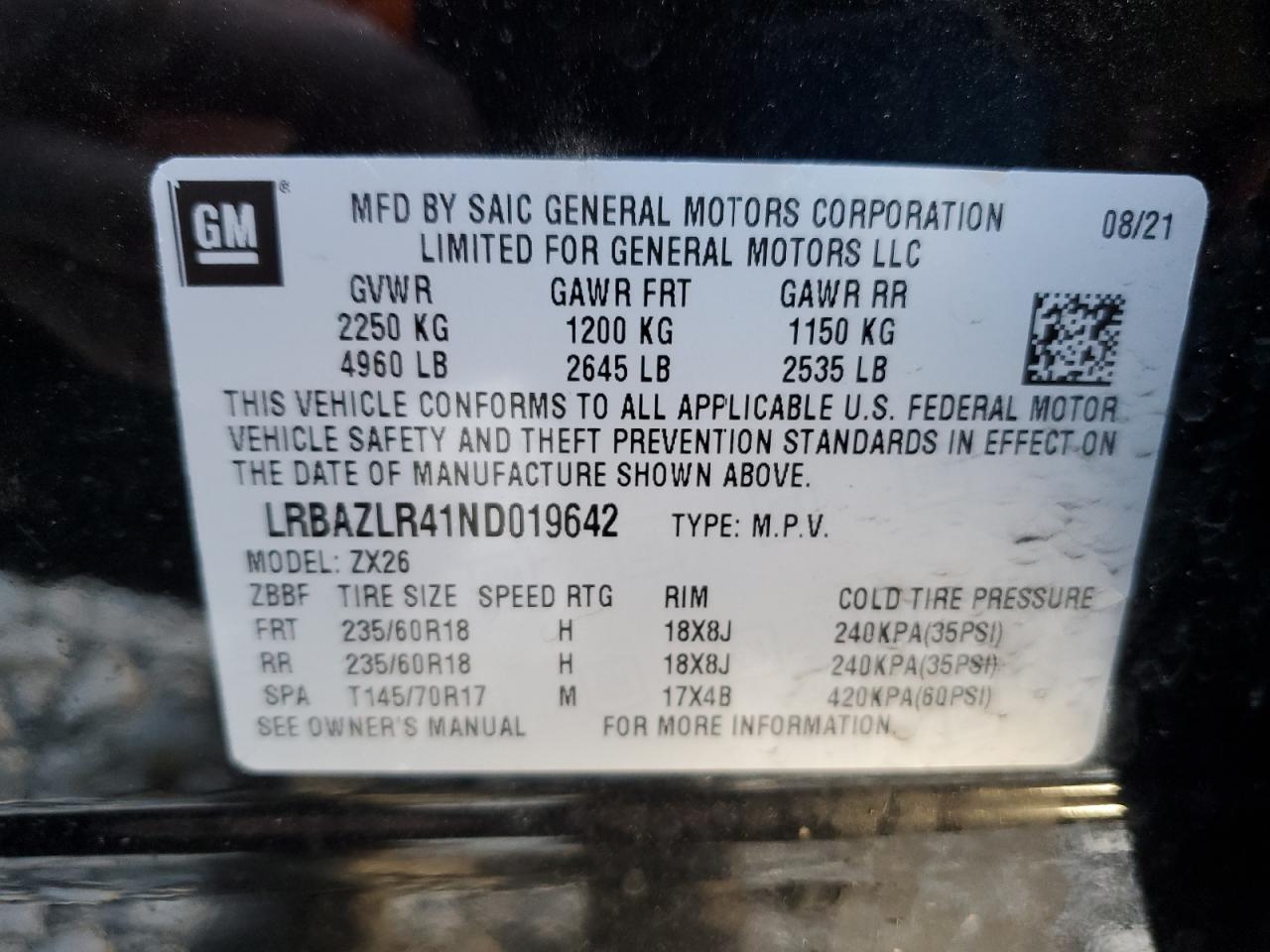 Photo 13 VIN: LRBAZLR41ND019642 - BUICK ENVISION 