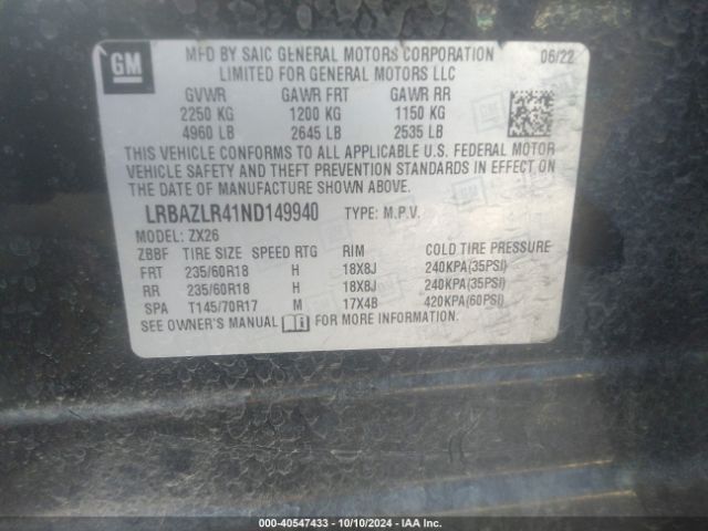 Photo 8 VIN: LRBAZLR41ND149940 - BUICK ENVISION 