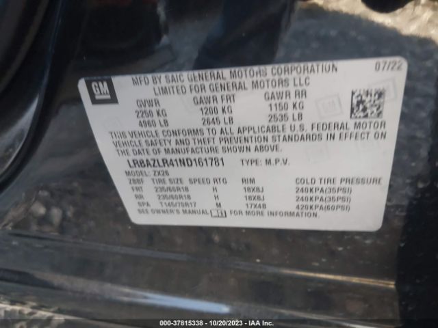 Photo 8 VIN: LRBAZLR41ND161781 - BUICK ENVISION 