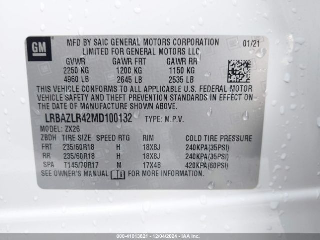 Photo 8 VIN: LRBAZLR42MD100132 - BUICK ENVISION 