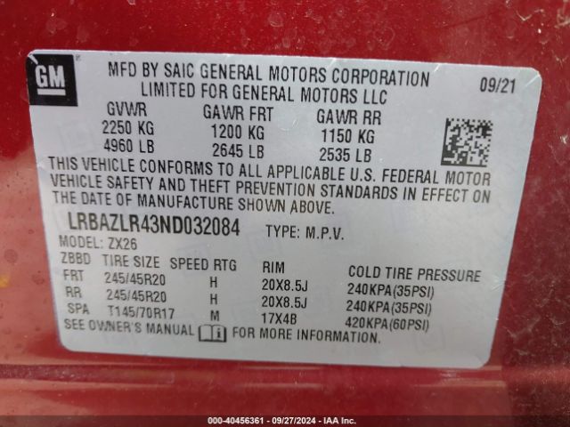 Photo 8 VIN: LRBAZLR43ND032084 - BUICK ENVISION 