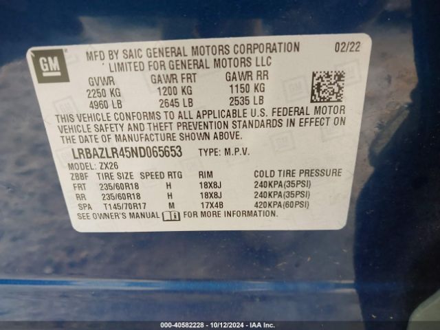 Photo 8 VIN: LRBAZLR45ND065653 - BUICK ENVISION 